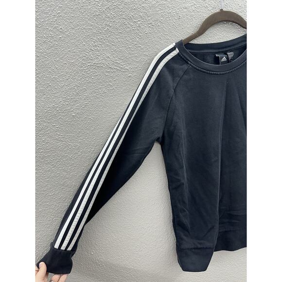 Adidas Womens Sweatshirt Size Small Black Crewneck Long Sleeve - Picture 2 of 16